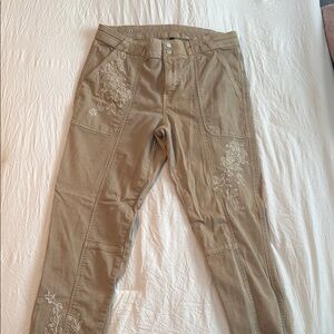 White House Black Market Tan Straight Leg Jeans